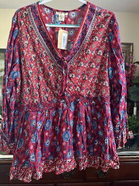 Romantic Gypsy Ruffle Blouse 1X NWT